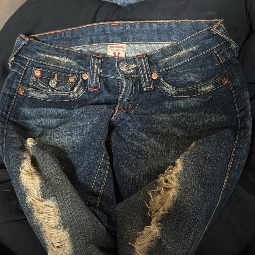 True Religion Distressed Blue Women's Jeans